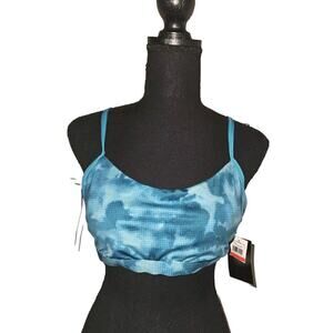 NWT! Nike Cloud-Dye Strappy Crossback Bikini Swim Top NESSB294 L Aquamarine